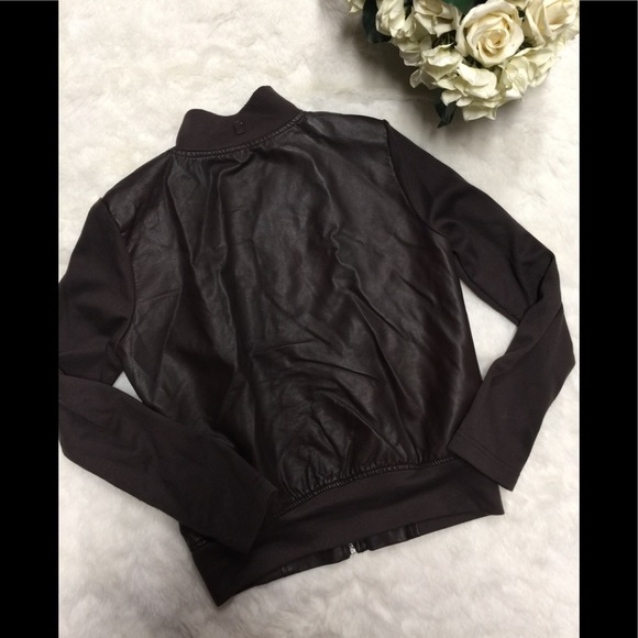 ❤️Women's Brown New Directions Faux Leather Jacket - Picture 3 of 6